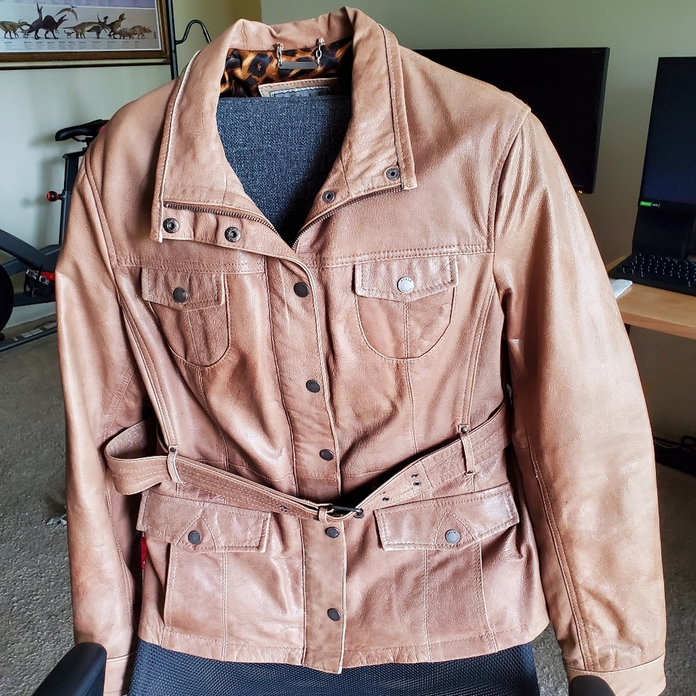 Pelle Studio Genuine Leather Jacket with Belt